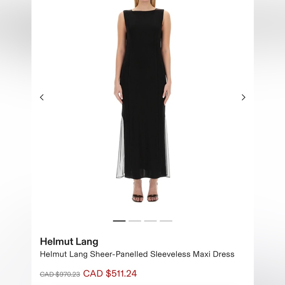 Helmut Lang Black Sheer Maxi Dress